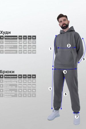Арт. 69101 Костюм с брюками мужской с начесом  50-56 (4 шт)