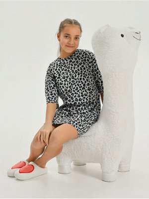 Платье домашнее "Леопард" Серый девочка