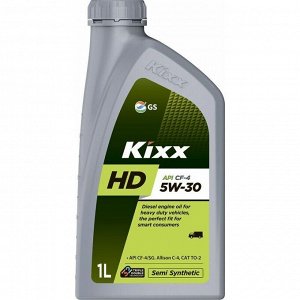 Масло моторное Kixx HD 5w30, полусинтетическое, API SG/CF-4, для дизельного двигателя, 1л, арт. L5257AL1E1