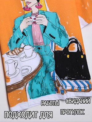 Футболка женская хлопковая с принтом Девушка
