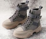 Зимние ботинки серый/коричневый