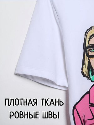 Футболка женская белая хлопковая с принтом Девушки