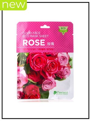 Маска для лица тканевая увлажняющая с экстрактом лепестков розы Pascucci Mask Sheet Good Face Eco Rose, 23 мл