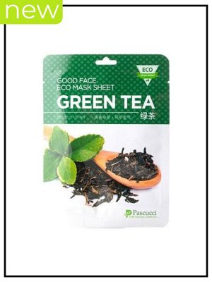 Маска для лица тканевая с экстрактом зеленого чая Pascucci Mask Sheet Good Face Eco Green Tea, 23 мл