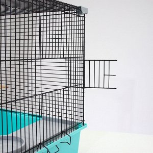Клетка для шиншиллы "Пижон" №19, разборная, 58 х 40 х 49, бирюзовая