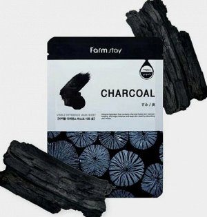 FARMSTAY - МАСКА ТКАНЕВАЯ ДЛЯ ЛИЦА С УГЛЕМ VISIBLE DIFFERENCE MASK SHEET CHAR-COAL [1sheet]