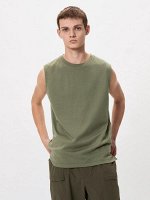 UNIQLO AIRism - базовая футболка без рукавов из хлопка - 54 GREEN