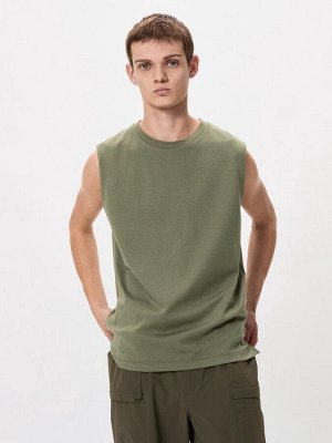 UNIQLO AIRism - базовая футболка без рукавов из хлопка - 54 GREEN