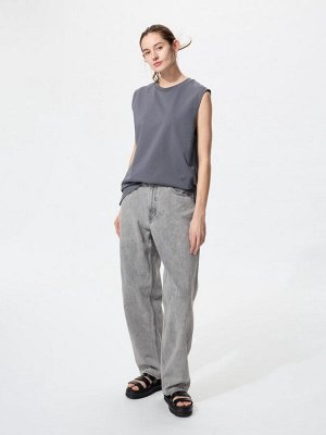 UNIQLO AIRism - базовая футболка без рукавов из хлопка - 68 BLUE
