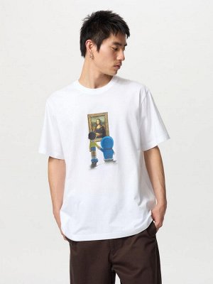UNIQLO - футболка Doraemon & Louvre museum - 00 WHITE