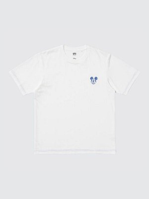 UNIQLO UT - хлопковая футболка Disney х BUAISOU с Микки Маусом, вдохновлённая японским индиго - 00 WHITE