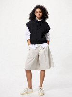 UNIQLO - шорты-бермуды со сборками - 02 LIGHTGRAY