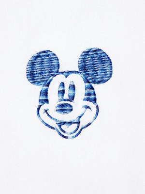 UNIQLO UT - хлопковая футболка Disney х BUAISOU с Микки Маусом, вдохновлённая японским индиго - 00 WHITE