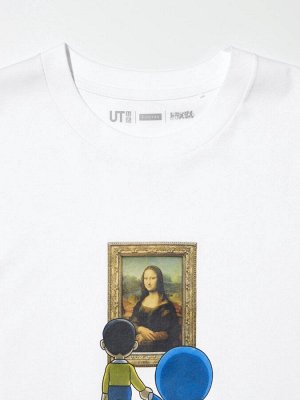 UNIQLO - футболка Doraemon & Louvre museum - 00 WHITE