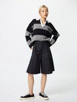 UNIQLO - шорты-бермуды со сборками -  09 BLACK