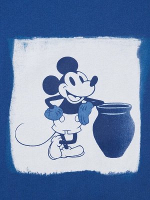 UNIQLO UT - хлопковая футболка Disney х BUAISOU с Микки Маусом, вдохновлённая японским индиго - 65 BLUE