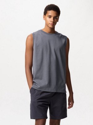 UNIQLO AIRism - базовая футболка без рукавов из хлопка - 07 GRAY