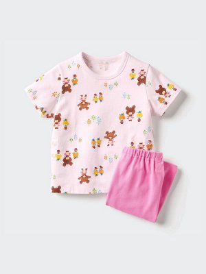 UNIQLO - детская пижама из серии «Школа медвежат» - 12 PINK