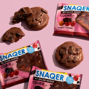 Печенье "SNAQ FABRIQ" глазированное шоколадное "Вишня и карамель", 45 гр.