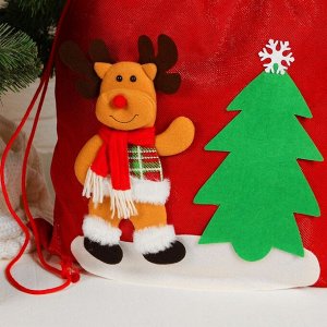 Мешок Деда Мороза «Олень», с ёлочкой