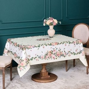 Скатерть Винтаж 140x180 см, Кремовая, 100% Хлопок с Пропиткой, Твил, 1 шт.