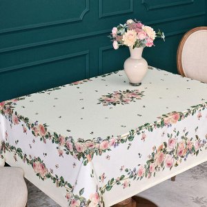 Скатерть Винтаж 140x180 см, Кремовая, 100% Хлопок с Пропиткой, Твил, 1 шт.