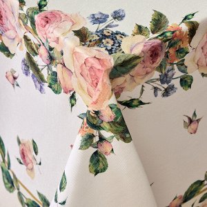 Скатерть Винтаж 140x180 см, Кремовая, 100% Хлопок с Пропиткой, Твил, 1 шт.