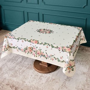 Скатерть Винтаж 140x180 см, Кремовая, 100% Хлопок с Пропиткой, Твил, 1 шт.