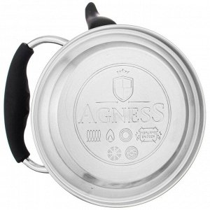 Заварочный чайник AGNESS Black Steel с термоаккумулирующим дном и складной ручкой, 1 шт.