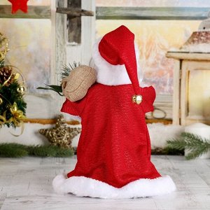 Дед Мороз "В красной шубке" двигается, 29 см, с подарками