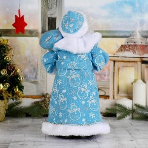 Дед Мороз "В синей шубке с подарками" двигается с подсветкой, 38 см