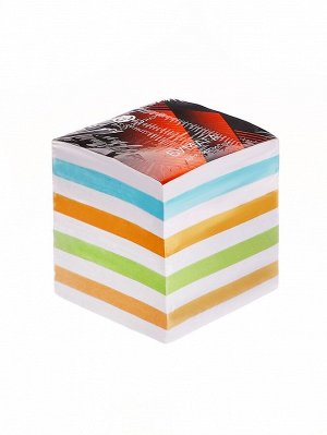 Блок бумаги для записей на склейке, 9x9x9, пастель 80 г/м², белая 65 г/м², белизна 92%