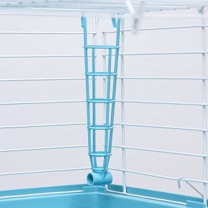 Клетка для грызунов "Пижон" №1 складная, 58 х 40 х 34 см (+миска, 2 кормушки), бирюзовая
