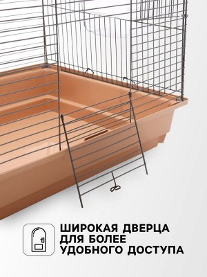 Клетка для птиц "Пижон" №104-Б, разборная, 2 секции, 58 х 40 х 88см, бежевая