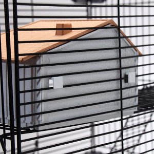 Клетка для грызунов"Пижон"  4 этажа, 42 х 30 х 65 см (+2 домика,2 колеса,миска), беж
