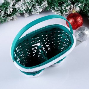 Корзина «Новогодние штаны», зелёные, 23-12-13/23 см, шпон