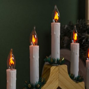 Фигура дерев. "Горка рождественская", 7 свечей, 1,5 Вт, Е12, 220V, ЭФФЕКТ ОГНЯ