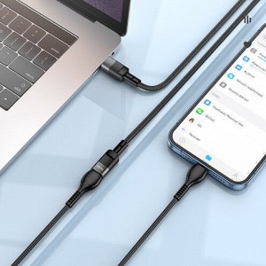 Удлинитель кабель Type-C Мужской ПАПА на Type-C Женский МАМА для зарядки и передачи HOCO U107
