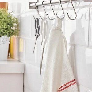 ХИЛЬДЕГУН Кухонное полотенце, белый-красный. 45х60см