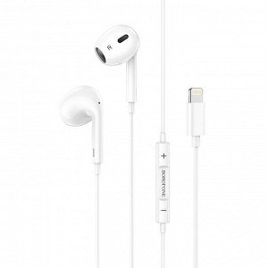 Проводные наушники BOROFONE BM30 MAX Original, iOS Lightning, белый, 1,2м, микрофон