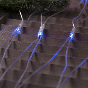 Гирлянда "Сеть" 2 х 3 м , IP44, УМС, прозрачная нить, 384 LED, свечение синее, 220 В