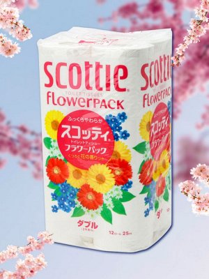 Туалетная бумага Crecia "Scottie FlowerPACK" двухслойная (25 м) 12 шт