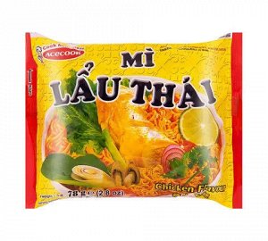 Лапша пшеничная быстрого приготовления MI LAU THAI во вкусом курицы 78гр т.м. АЙСКУК