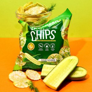 Чипсы цельнозерновые со вкусом "Малосольные огурчики", TM "SNAQ FABRIQ", 50 гр