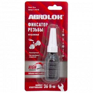 Фиксатор резьбы ABRO Masters Abrolok, неразъемный, анаэробный, красный, флакон 10мл, арт. TL-010-RD