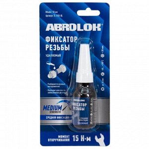 Фиксатор резьбы ABRO Masters Abrolok, разъемный, анаэробный, синий, флакон 10мл, арт. TL-010-BL
