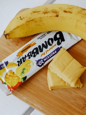 Батончик неглазированный "Пудинг" с ароматом манго и банана, ТМ "Bombbar", 60 гр.