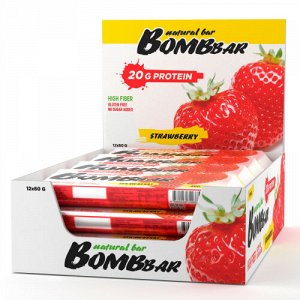Батончик неглазированный "клубника", ТМ "Bombbar", 60 гр