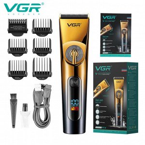 Профессиональная Машинка для стрижки волос, бороды, усов VGR VGR-663 аккумуляторная LED дисплей