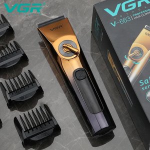 Профессиональная Машинка для стрижки волос, бороды, усов VGR VGR-663 аккумуляторная LED дисплей